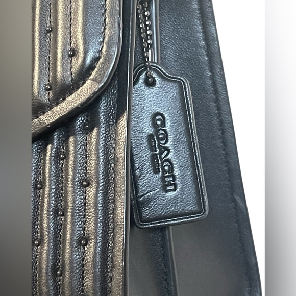 Coach black Parker Quilted leather shoulder bag with rivets - Picture 5 of 8